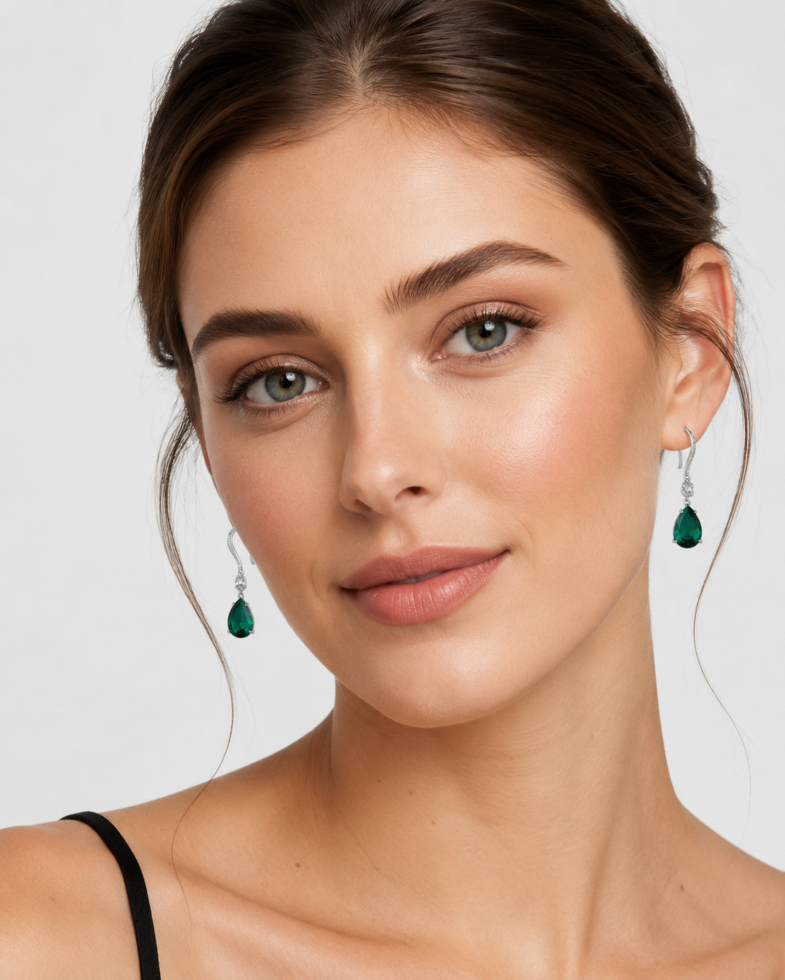 Emerald Crystal Drop Earrings