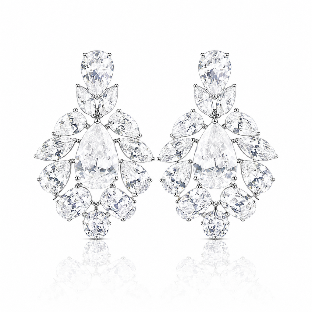 Crystal Chandelier Statement Earrings