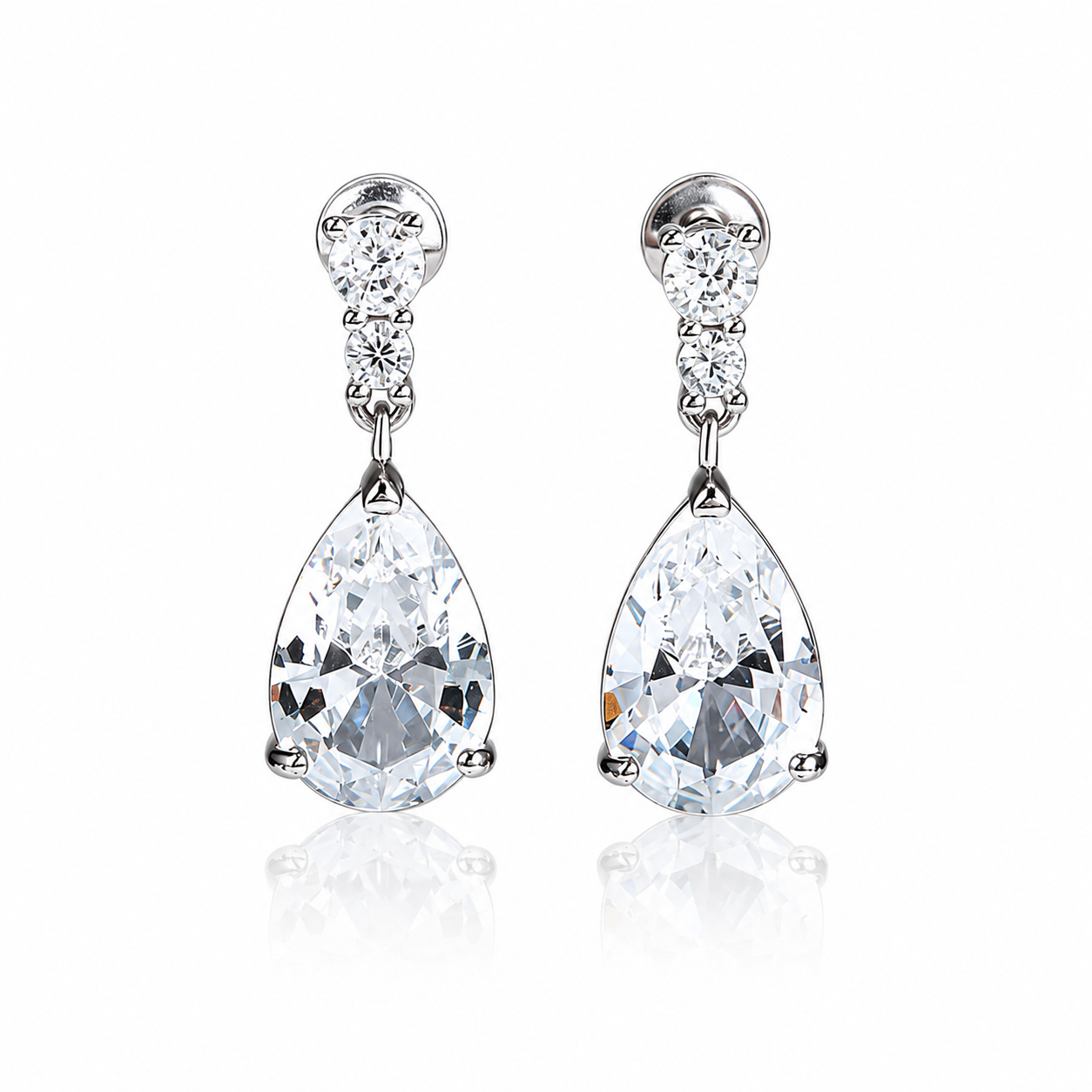 Pear Shaped Crystal Drop Earrings