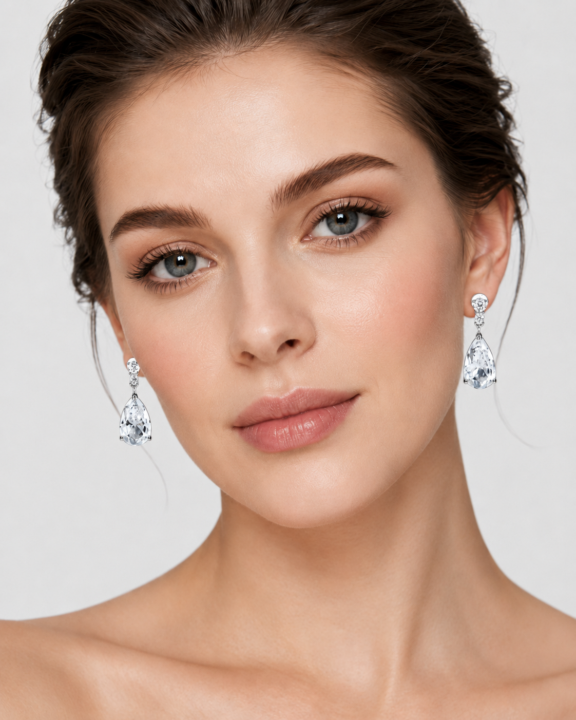Pear Shaped Crystal Drop Earrings