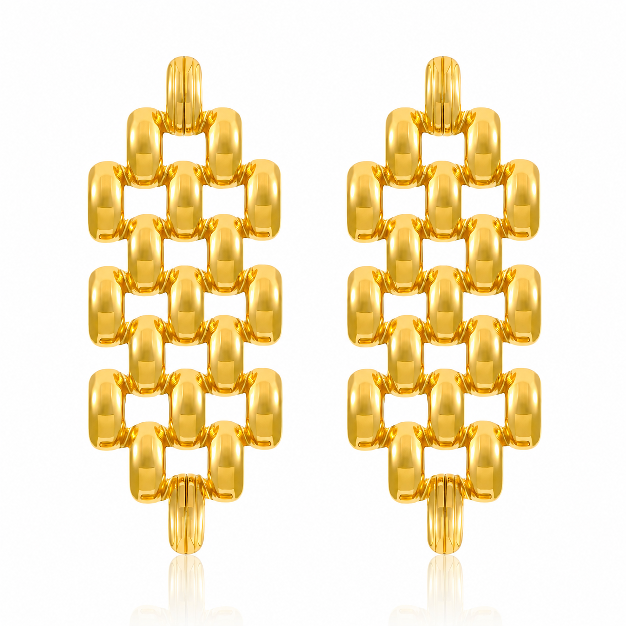 Chain Mail Gold Drop Earrings