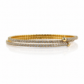 Wraparound Crystal & Gold Bangle