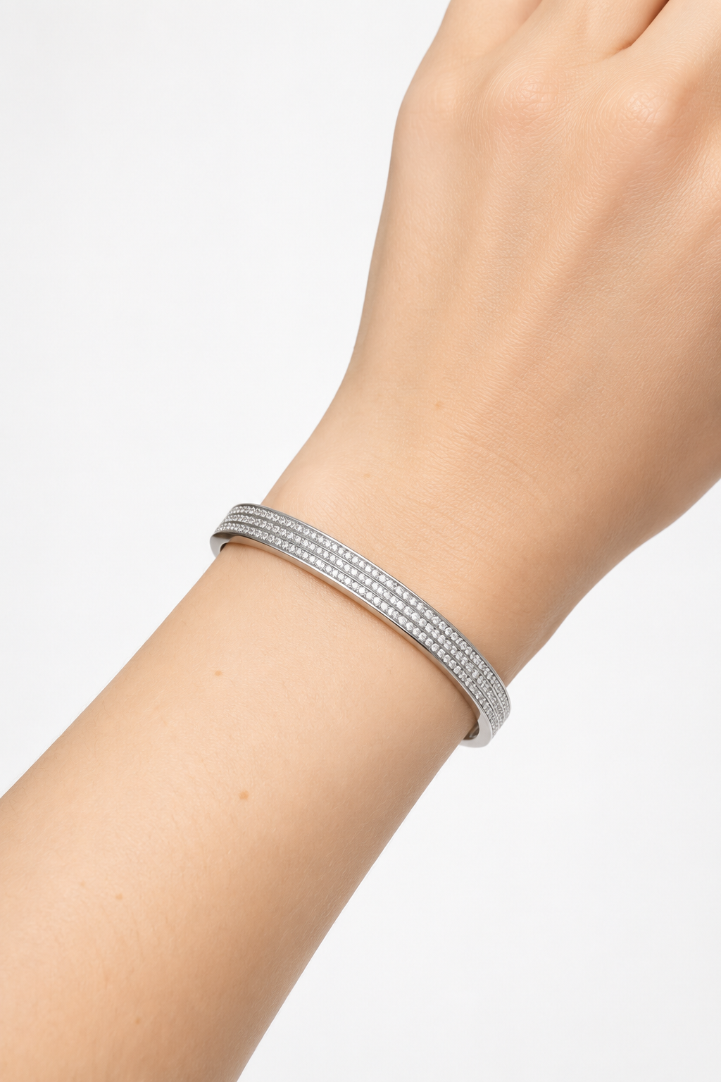 Scatter Crystal Bangle in Silver