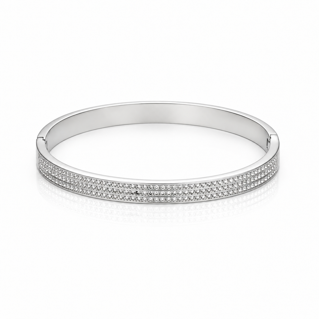 Scatter Crystal Bangle in Silver