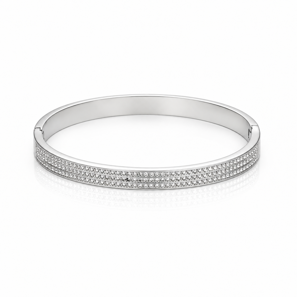 Scatter Crystal Bangle in Silver