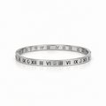 Roman Numeral Silver & Crystal Bangle