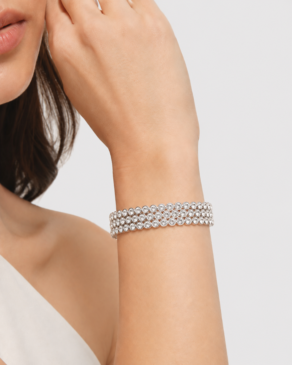 Crystal & Silver Cuff