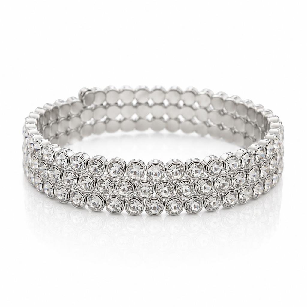 Crystal & Silver Cuff