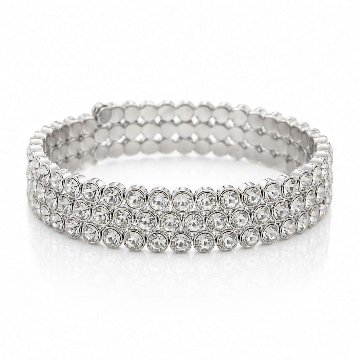 Crystal & Silver Cuff