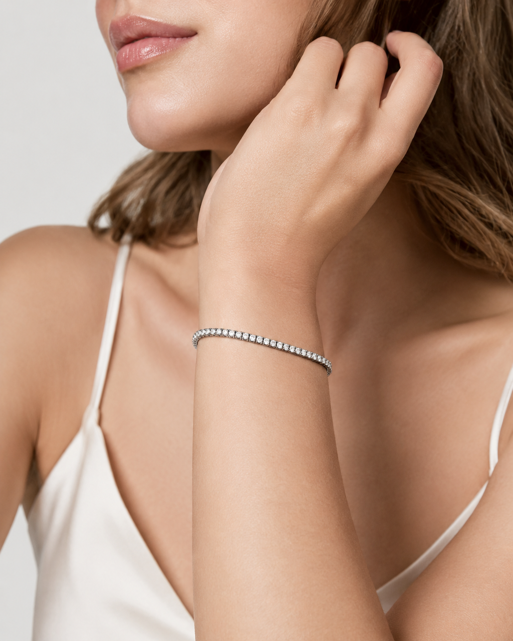 Silver & Crystal Bangle
