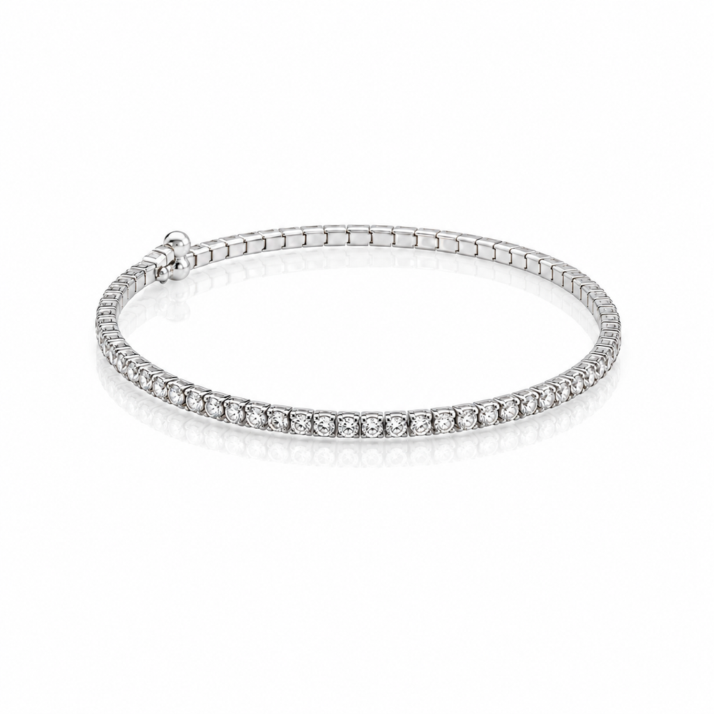 Silver & Crystal Bangle