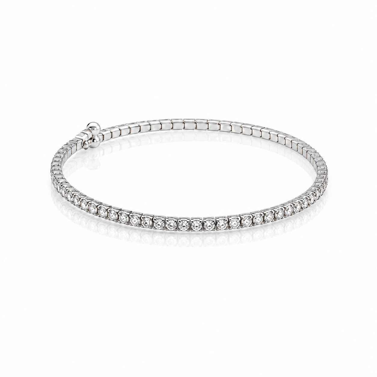Silver & Crystal Bangle