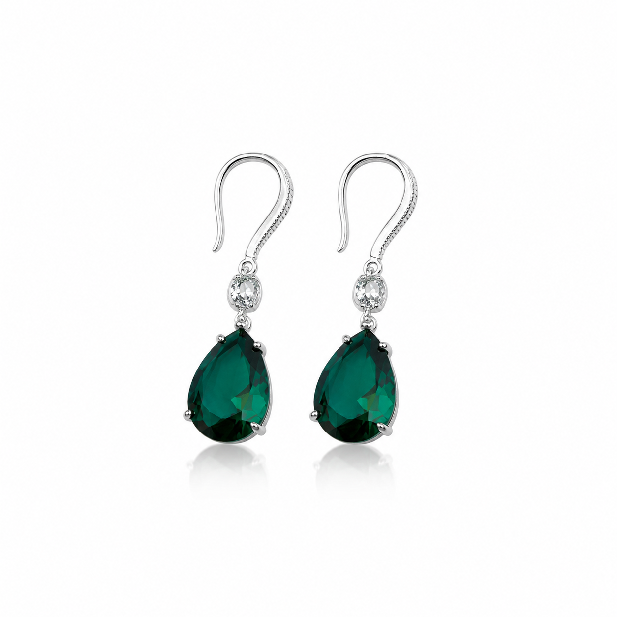 Emerald Crystal Drop Earrings